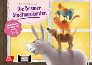 Brüder Grimm, Simone Klement, Antje Bohnstedt: Die Bremer Stadtmusikanten. Kamishibai Bildkartenset. 