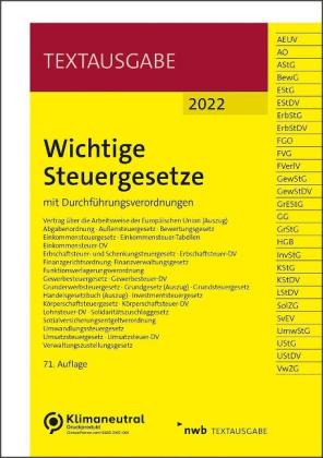 Wichtige Steuergesetze 